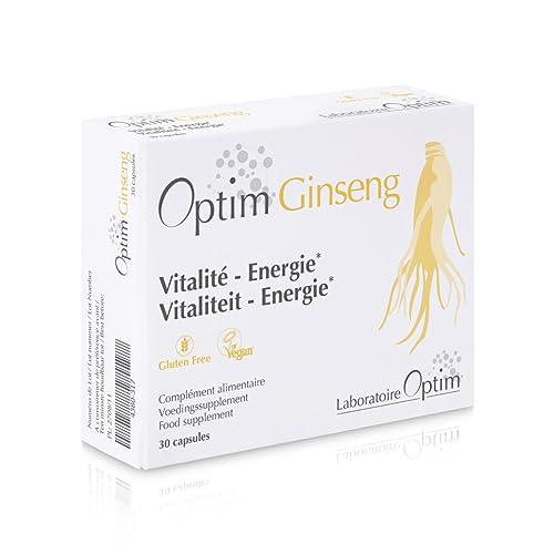 Ginseng afrodisíaco natural para hombres erección 30 cápsulas | Suplemento Panax ginseng rojo coreano cultivado en Bélgica alto contenido en ginsenósidos | Optim Ginseng