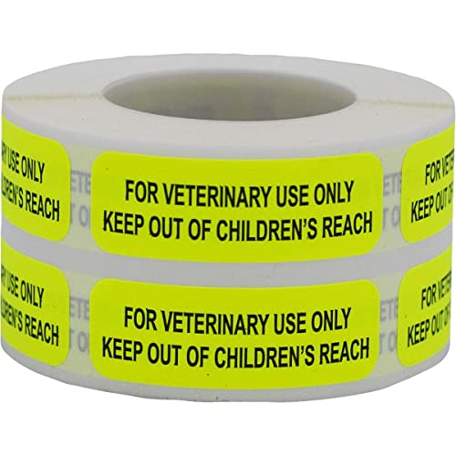Para uso veterinario sólo mantener fuera del alcance de los niños etiquetas veterinarias .5 x 1.5 pulgadas 500 pegatinas totales