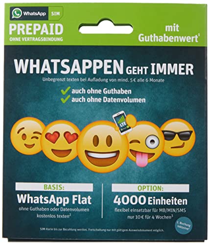 E-Plus WhatsApp - Tarjeta SIM con 600 MB [Importado]