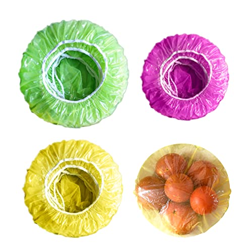 Tapas para cuencos de plástico de 60 piezas, tapas de plástico blando grandes, medianas y pequeñas para frutas y verduras para evitar el polvo y mantenerlos frescos