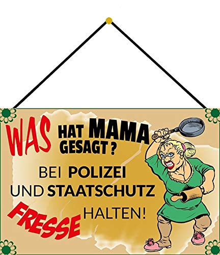 Blechschild Con cordón 30 x 20 cm, decoración con texto en alemán 