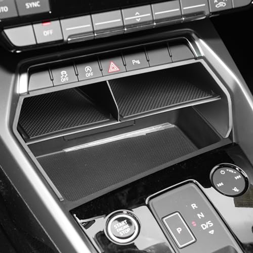CDEFG Compatible con Audi A3 8Y 2021 2022 2023 2024 Consola Central Caja de almacenamiento, A3 8Y Organizador de Almacenamiento Consola Central Caja Organizer Coche A3 8Y Accesorios